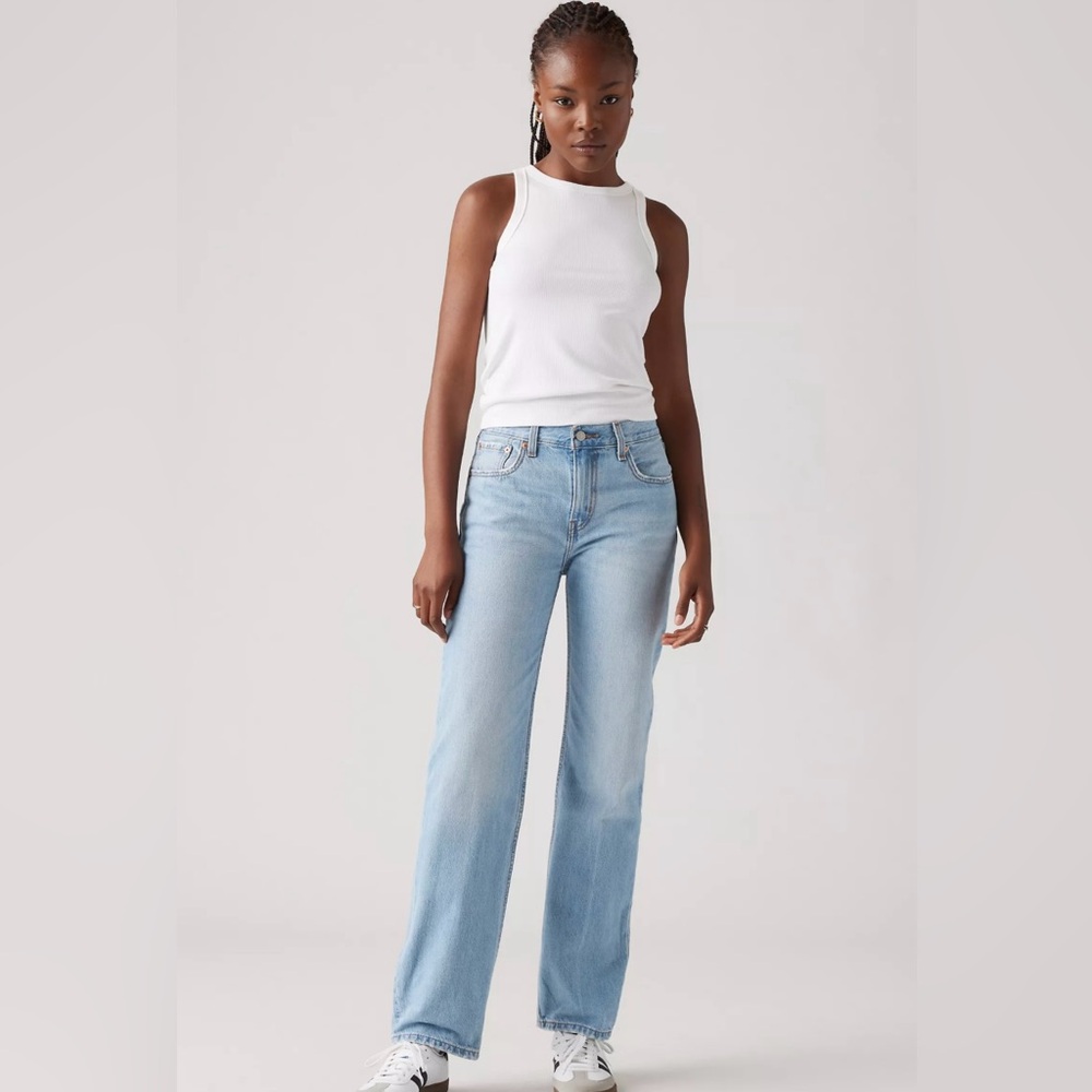 NWT Womens Levi’s Low Pro Light Wash Jeans Relaxed 90s Straight Leg Size 33 R